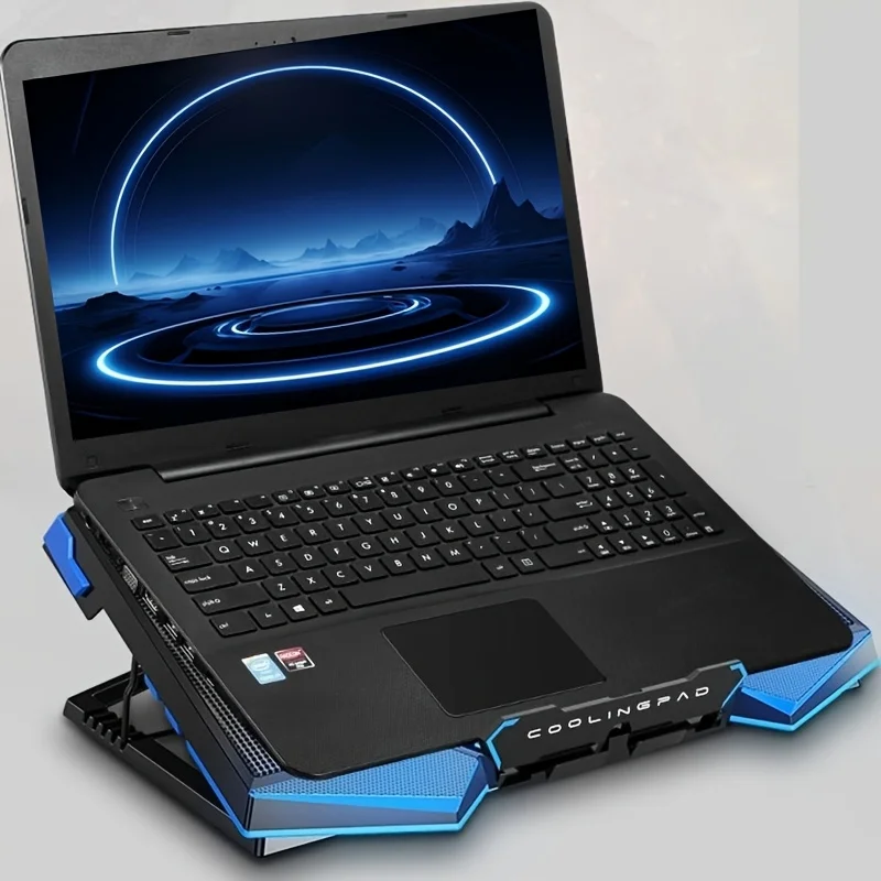 Laptop Cooler: Ice Knight 1 Cooling Pad with 5 Fans for Rapid Cooling and Adjustable Angle;15-inch, 17-inch, and 18-inch Laptops
Laptop Cooler: Ice Knight 1 Cooling Pad with 5 Fans for Rapid Cooling and Adjustable Angle;15-inch, 17-inch, and 18-inch Laptops