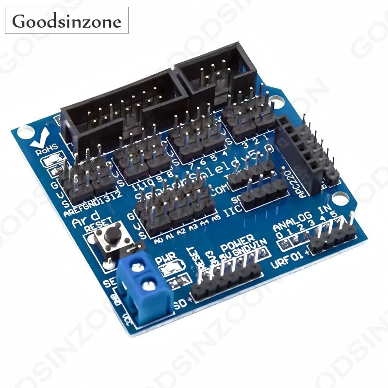 Sensor Shield V5.0 Expansion Board for Arduino UNO R3 Upgraded VCC, GND, Output Sensors Module for UNO R3
Sensor Shield V5.0 Expansion Board for Arduino UNO R3 Upgraded VCC, GND, Output Sensors Module for UNO R3