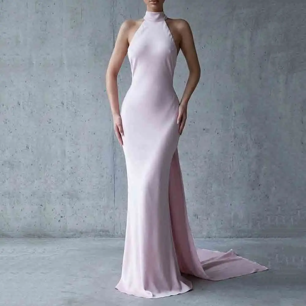 Msikoods Customized 2026 Halter Evening Dresses Backless Prom Dress Draped Train Mermaid Formal Gown High Slit Party Dress
Msikoods Customized 2026 Halter Evening Dresses Backless Prom Dress Draped Train Mermaid Formal Gown High Slit Party Dress