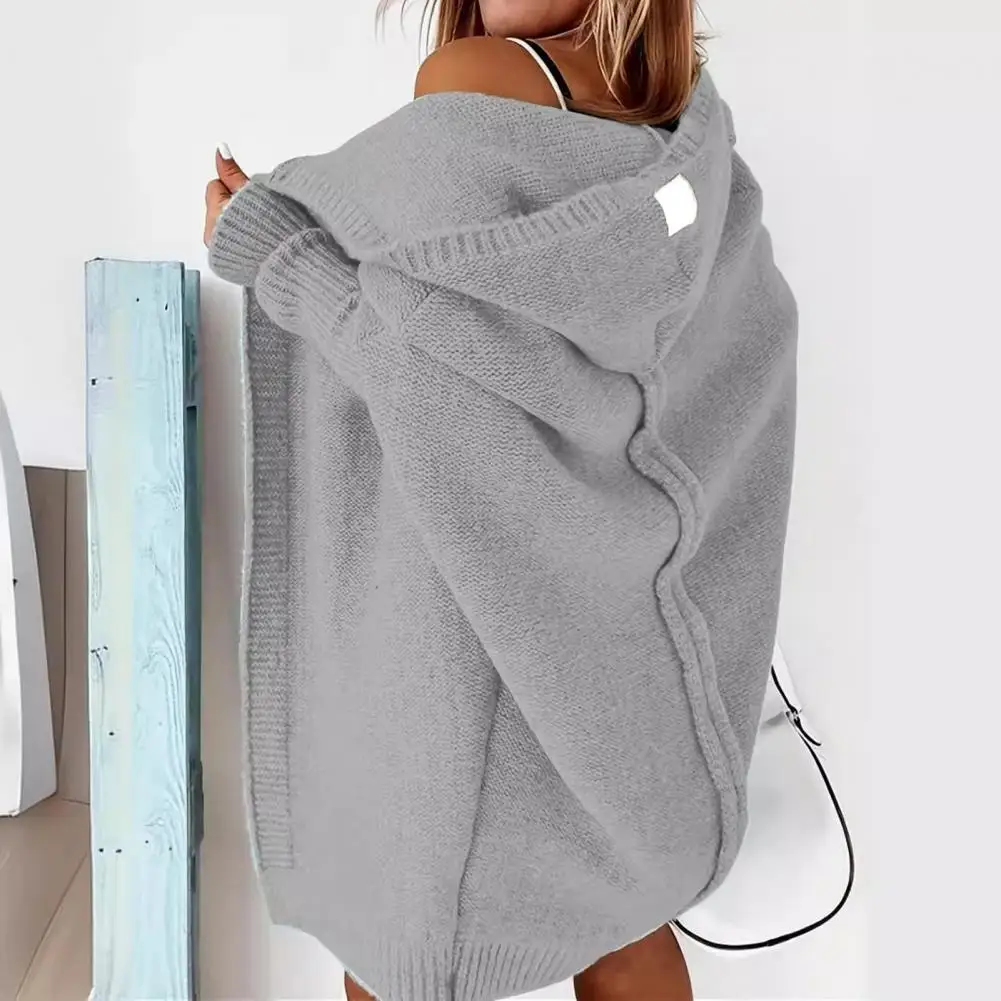 Solid Color Women Cardigan Women Knitted Cardigan Jacket Stylish Women's Hooded Sweater Coat with Ribbed Cuffs Open Front
Solid Color Women Cardigan Women Knitted Cardigan Jacket Stylish Women's Hooded Sweater Coat with Ribbed Cuffs Open Front