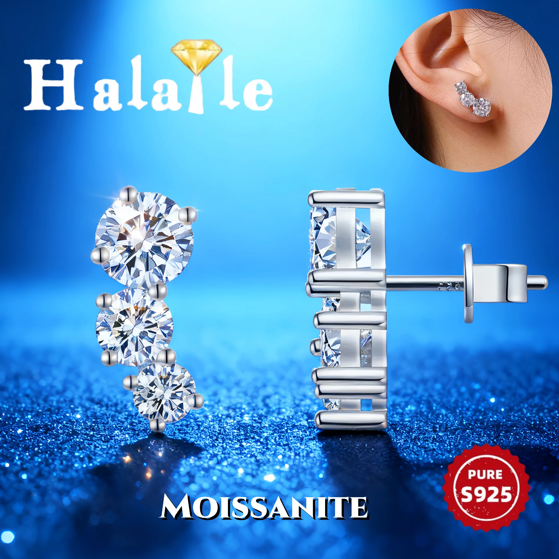 Halaile 3.6CT D Color Moissanite Single Row Stud Earrings For Women 925 Sterling Silver Sparkling Fashion Luxury Wedding Gift
Halaile 3.6CT D Color Moissanite Single Row Stud Earrings For Women 925 Sterling Silver Sparkling Fashion Luxury Wedding Gift