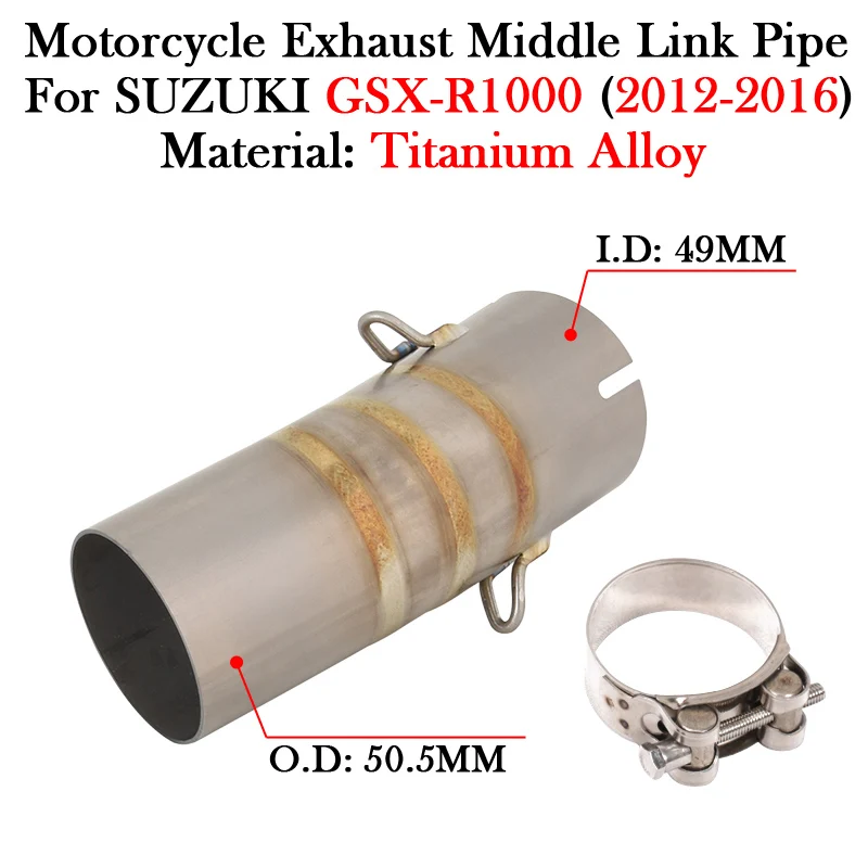 Slip-On For SUZUKI GSX-R1000 GSX R 1000 L2 - L6 2012 - 2016 Motorcycle Exhaust Mid Titanium Alloy Modify Escape Middle Link Pipe
Slip-On For SUZUKI GSX-R1000 GSX R 1000 L2 - L6 2012 - 2016 Motorcycle Exhaust Mid Titanium Alloy Modify Escape Middle Link Pipe