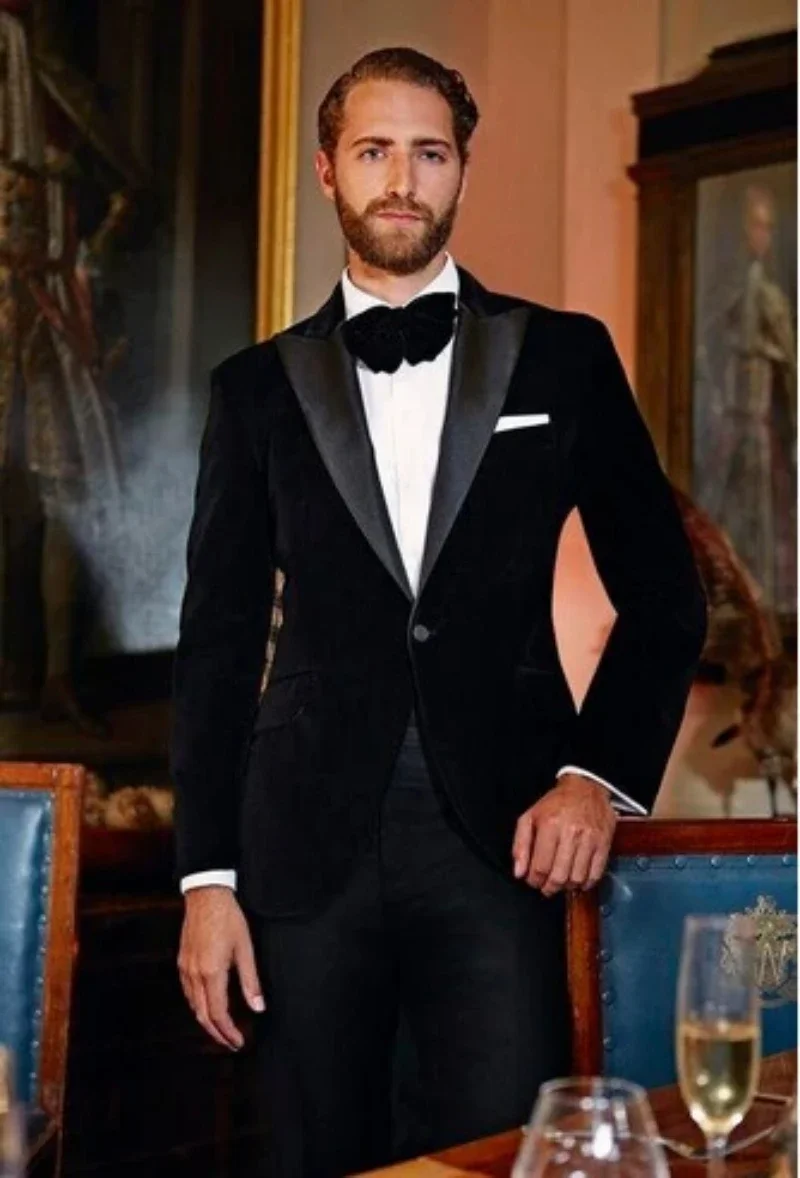 Peak Lapel Dark Green Velour Coat Slim Fit Men Suit Men Velvet Formal Prom Performance Groom Wedding Tuxedos (Jacket+Pants)
Peak Lapel Dark Green Velour Coat Slim Fit Men Suit Men Velvet Formal Prom Performance Groom Wedding Tuxedos (Jacket+Pants)