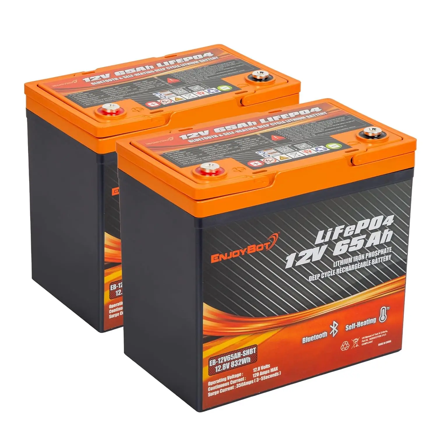 12V 65Ah Heated LiFePO4 Battery 120A BMS Bluetooth 832Wh Trolling Motor Ice Fishing 2Pack Customized
12V 65Ah Heated LiFePO4 Battery 120A BMS Bluetooth 832Wh Trolling Motor Ice Fishing 2Pack Customized
