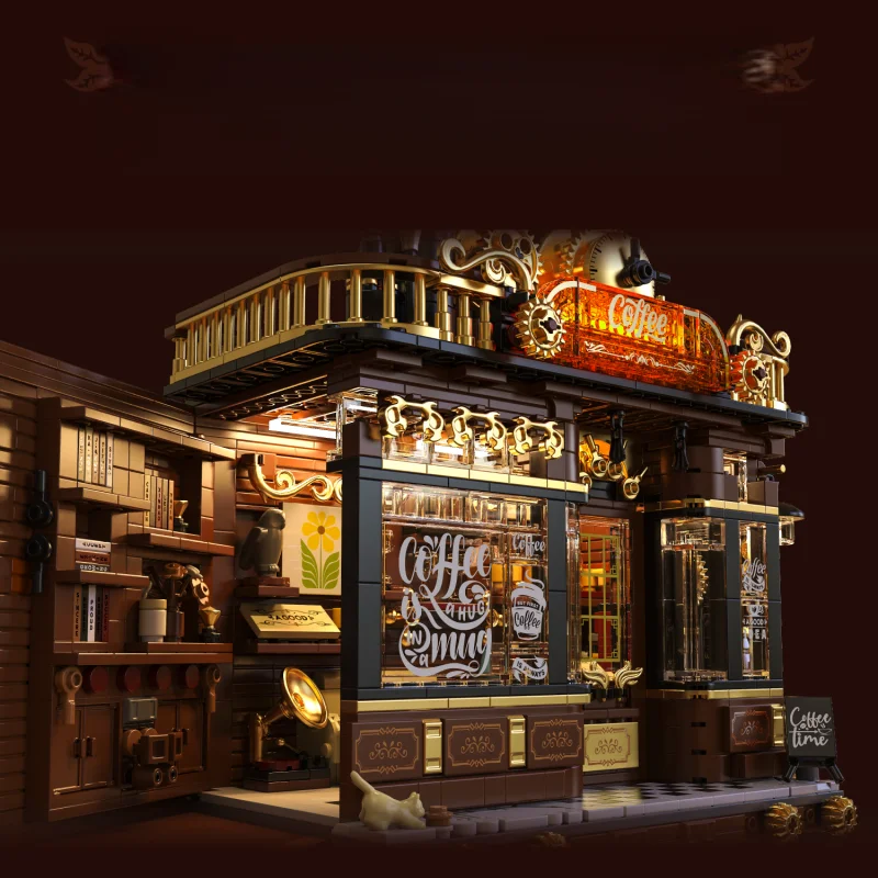 Vintage Gear Coffee Shop Bricks Kit, European Mini Bookstore Scene Construction Blocks Creative Present for Coffee Lovers
Vintage Gear Coffee Shop Bricks Kit, European Mini Bookstore Scene Construction Blocks Creative Present for Coffee Lovers