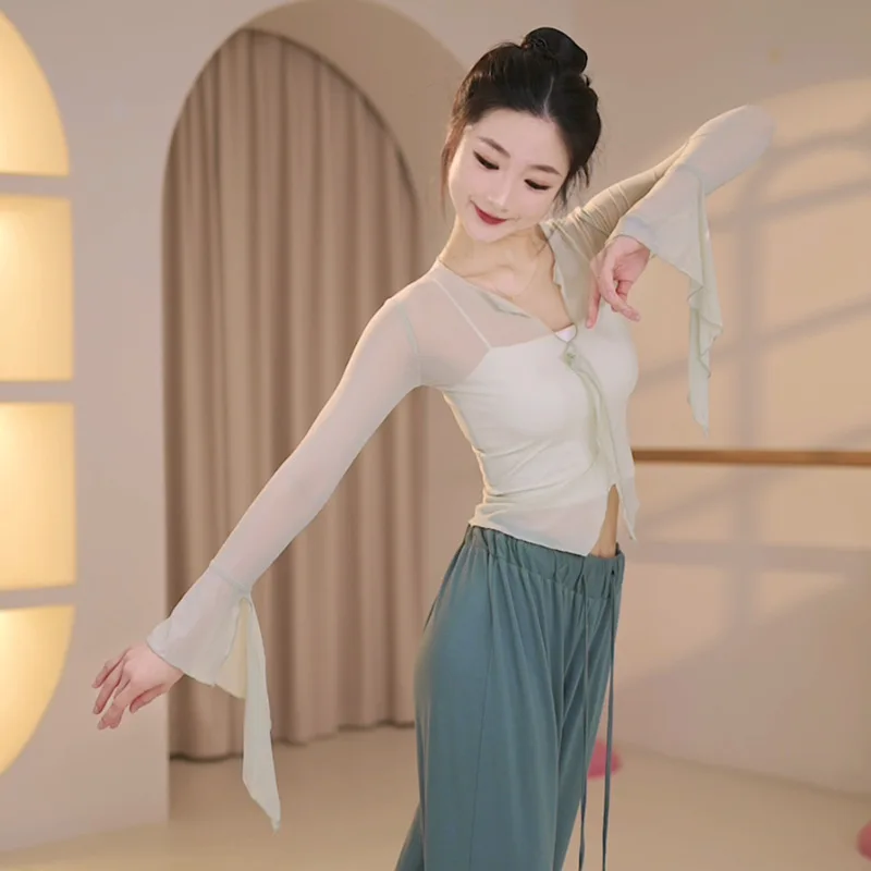 Dance clothes adult female classical dance body rhyme gauze clothes elegant practice clothes art test hanfu folk dance top
Dance clothes adult female classical dance body rhyme gauze clothes elegant practice clothes art test hanfu folk dance top