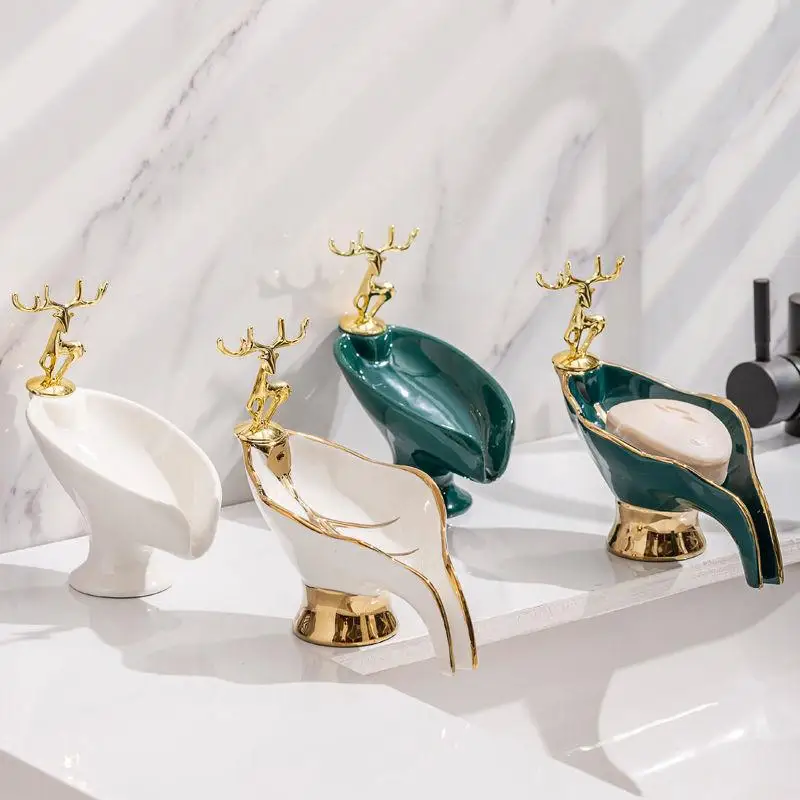 Portable Soap Holder Luxurious Style Creative Bathroom Household Ceramic Drainage Soap Holder Soap Pan Tray
Portable Soap Holder Luxurious Style Creative Bathroom Household Ceramic Drainage Soap Holder Soap Pan Tray