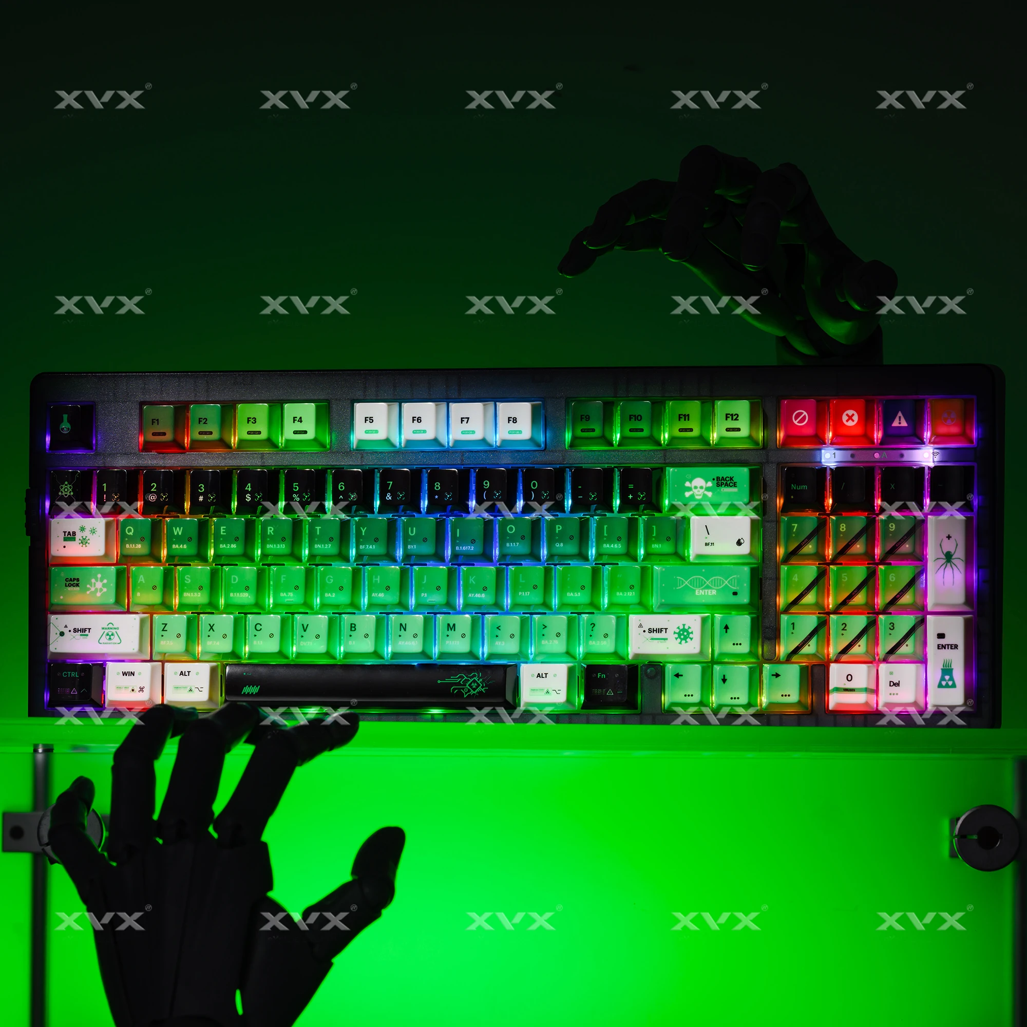 Колпачки для клавиш с тематикой химии XVX Cherry PBT Dye Sub Mirror Surface, зеленые колпачки для клавиш для механической клавиатуры ISO ANSI
Колпачки для клавиш с тематикой химии XVX Cherry PBT Dye Sub Mirror Surface, зеленые колпачки для клавиш для механической клавиатуры ISO ANSI