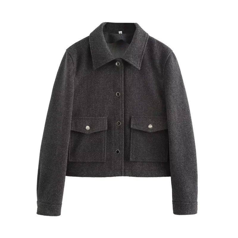 European and American Style2025New Fall Women's Clothing Retro Loose Casual Lapel Long Sleeve Double Pocket Decorative Woolen Co
European and American Style2025New Fall Women's Clothing Retro Loose Casual Lapel Long Sleeve Double Pocket Decorative Woolen Co