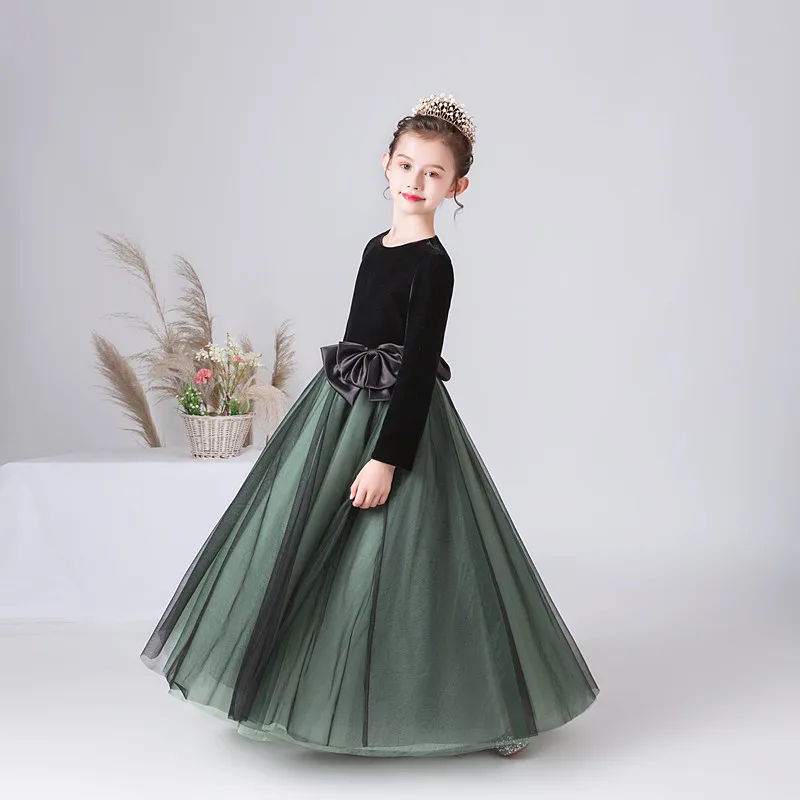 Velet Flower Girl Dress For Wedding Tulle Puffy Long Sleeve With Bow Princess Child's First Eucharistic Birthday Party Dresses
Velet Flower Girl Dress For Wedding Tulle Puffy Long Sleeve With Bow Princess Child's First Eucharistic Birthday Party Dresses