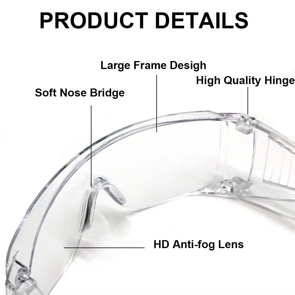 Transparent safety goggles, anti fog and anti scratch protective glasses, windproof, dustproof and splash proof laboratory work
Transparent safety goggles, anti fog and anti scratch protective glasses, windproof, dustproof and splash proof laboratory work
