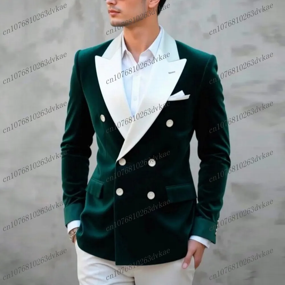 Green Velvet And White Business Men Suit Groom Groomsman Wedding Party Prom Formal Male Tuxedos 2 Piece Set Blazer Pants
Green Velvet And White Business Men Suit Groom Groomsman Wedding Party Prom Formal Male Tuxedos 2 Piece Set Blazer Pants