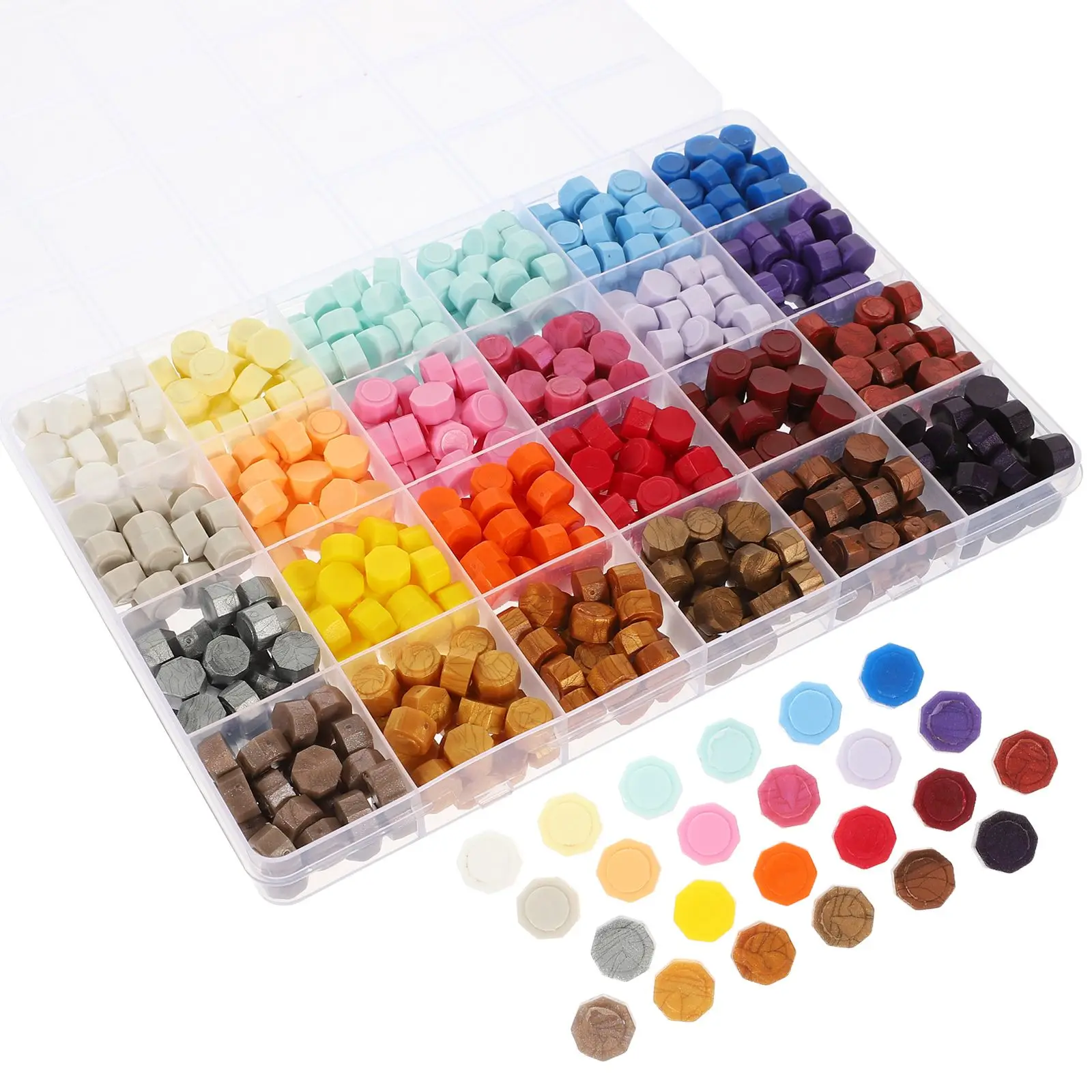 24 Colors Stamp Wax Beads Pieces Octagonal Wax Seal Beads Sealing Pellets for Invitations Envelope Decor Craft Supplies
24 Colors Stamp Wax Beads Pieces Octagonal Wax Seal Beads Sealing Pellets for Invitations Envelope Decor Craft Supplies