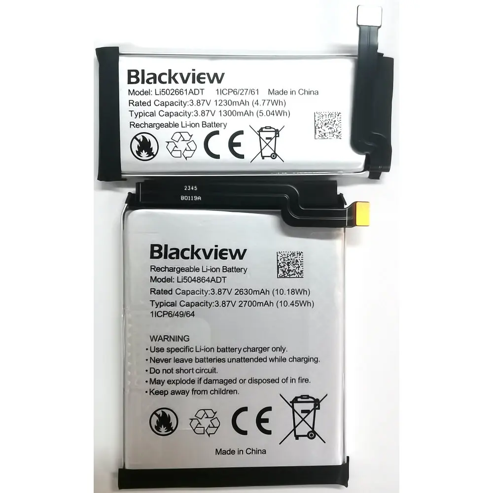 A Pair Original Li504864ADT Li502661ADT New High Capacity Battery for Blackview Mobile Phone
A Pair Original Li504864ADT Li502661ADT New High Capacity Battery for Blackview Mobile Phone