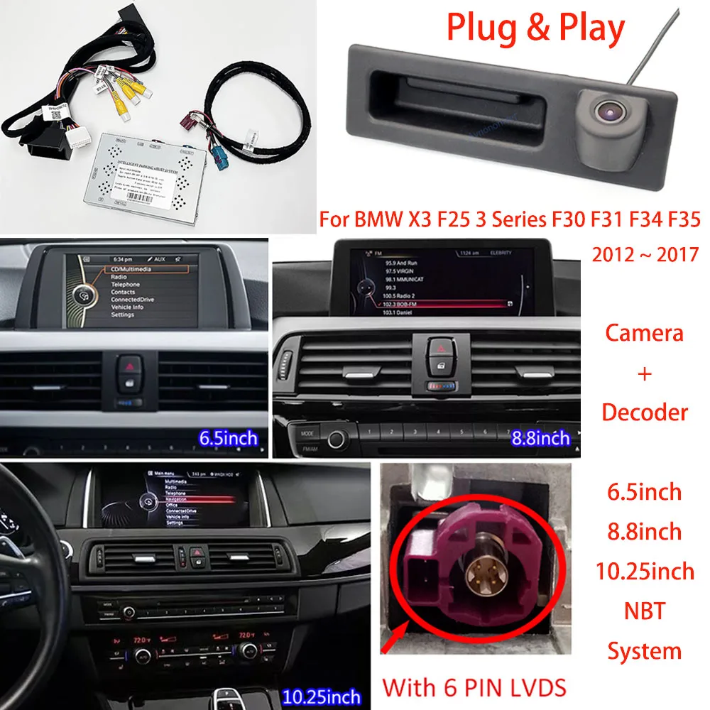 HD Trajectory Decoder box Rear View Camera For BMW X3 F25 3 Series F30 F31 F34 F35 2012 ~ 2017 NBT OEM Original Screen Upgrade
HD Trajectory Decoder box Rear View Camera For BMW X3 F25 3 Series F30 F31 F34 F35 2012 ~ 2017 NBT OEM Original Screen Upgrade