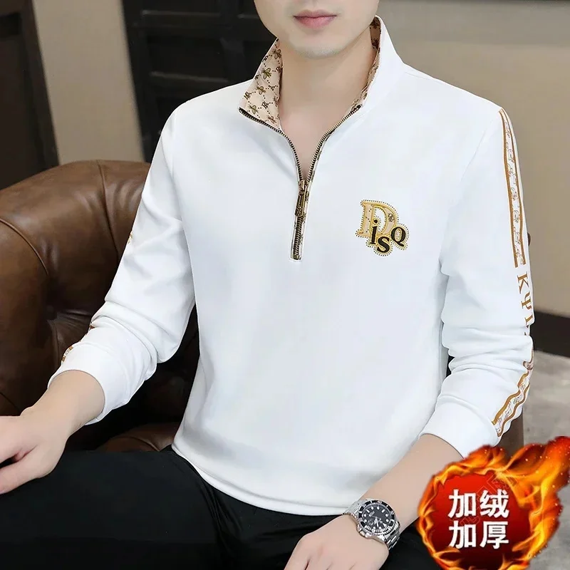 Half zip sweatshirt men's winter style trendy stand collar bottoming shirt embroidered long-sleeved T-shirt top
Half zip sweatshirt men's winter style trendy stand collar bottoming shirt embroidered long-sleeved T-shirt top