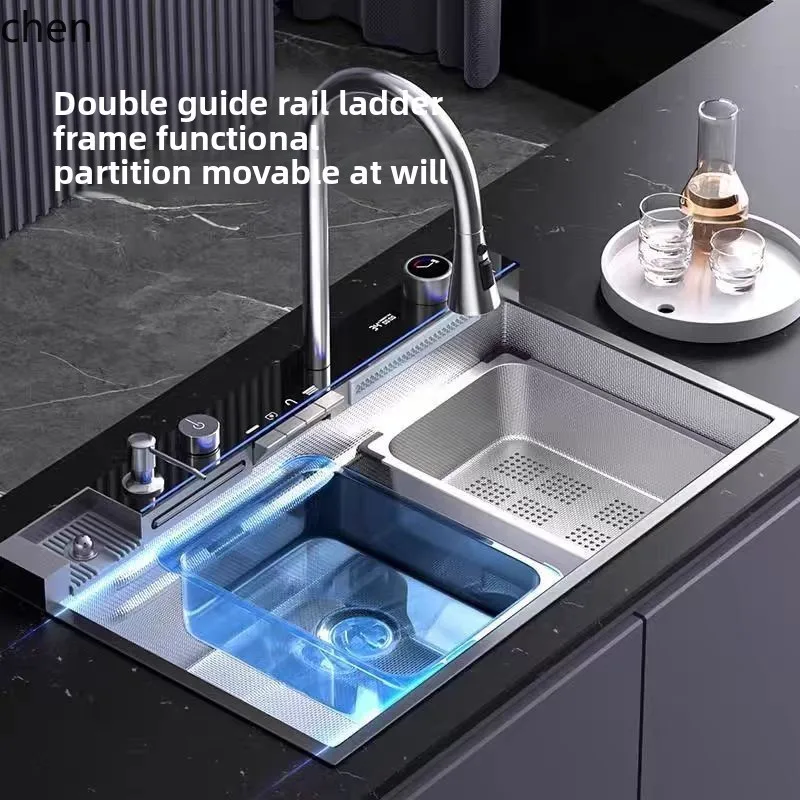 LXCX Stainless Steel Sink Original Color Household Multi-Functional Digital Display Kitchen Large Sink Vegetable Washing Basin
LXCX Stainless Steel Sink Original Color Household Multi-Functional Digital Display Kitchen Large Sink Vegetable Washing Basin
