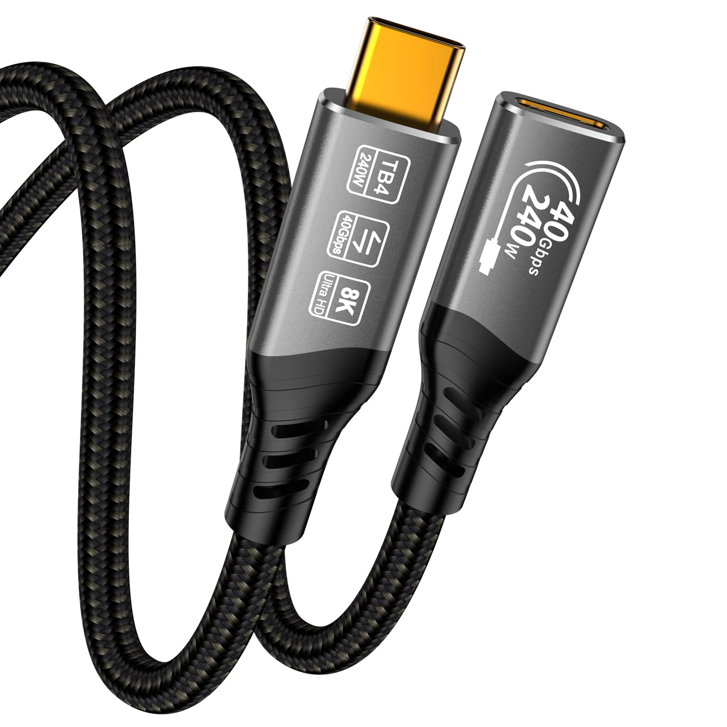 USB C Thunderbolt 4 240W Extension Cable,USB C Male to Female 240W Fast Charge 40Gbps Data 8K Video Transfer Ultra HD Cable
USB C Thunderbolt 4 240W Extension Cable,USB C Male to Female 240W Fast Charge 40Gbps Data 8K Video Transfer Ultra HD Cable