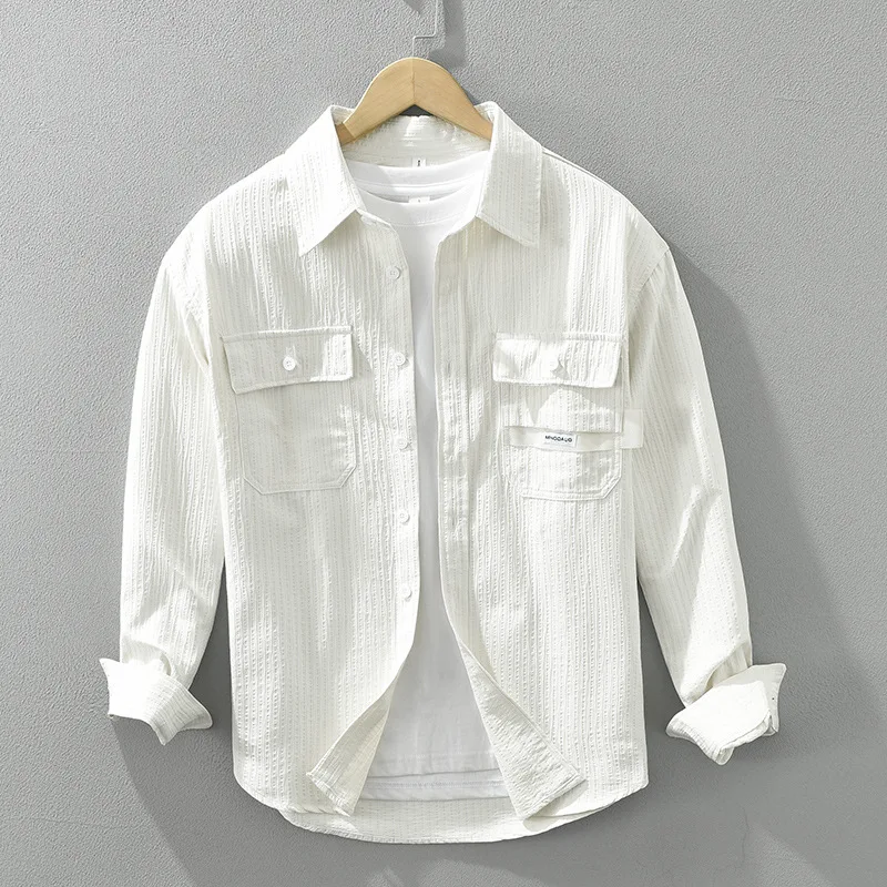 Loose Long Sleeve Shirt Casual Artistic Square Collar Jacket Four Seasons Universal Male Fashion PU Leather Pure Color Cleanfit
Loose Long Sleeve Shirt Casual Artistic Square Collar Jacket Four Seasons Universal Male Fashion PU Leather Pure Color Cleanfit