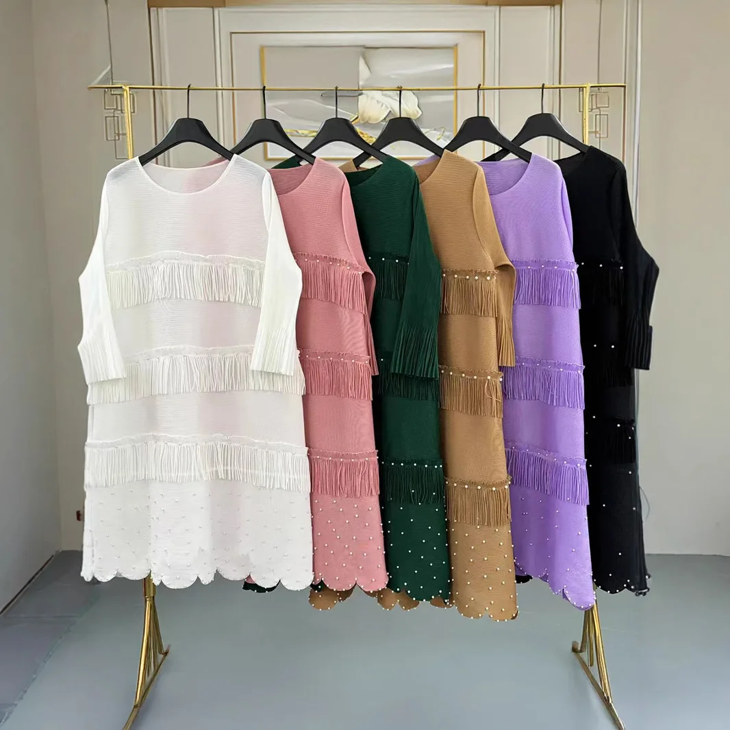 Miyake Pleated Dress Pleated Plus Size Women's Round Neck Summer Pleat Loose Fashion Long Sleeve Pleats Pleated Long Dresses
Miyake Pleated Dress Pleated Plus Size Women's Round Neck Summer Pleat Loose Fashion Long Sleeve Pleats Pleated Long Dresses