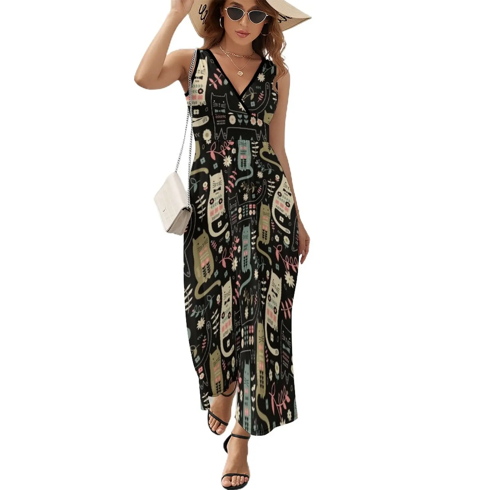 Cat Folk Sleeveless Dress Dress woman elegant and pretty women's dresses summer dresses
Cat Folk Sleeveless Dress Dress woman elegant and pretty women's dresses summer dresses