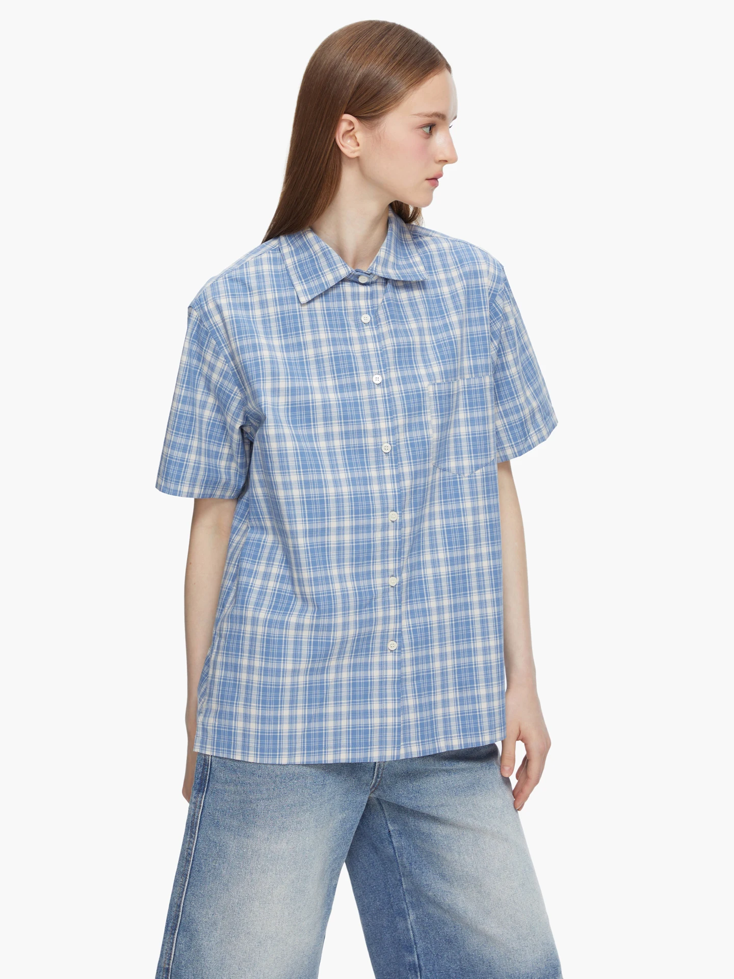 MYEAOMENT Plaid Loose Fit Short Sleeve Shirt Casual Style Summer Korean Retro Versatile Top Women's Fashion Casual Shirt
MYEAOMENT Plaid Loose Fit Short Sleeve Shirt Casual Style Summer Korean Retro Versatile Top Women's Fashion Casual Shirt