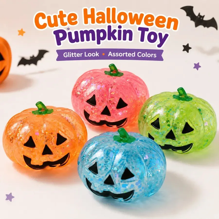 Cute Halloween Pumpkin Novelty Squishy Toy, Sparkly Pumpkin Face Design, Random Color Sent, Mini Festive Table Decor, Party Fav
Cute Halloween Pumpkin Novelty Squishy Toy, Sparkly Pumpkin Face Design, Random Color Sent, Mini Festive Table Decor, Party Fav