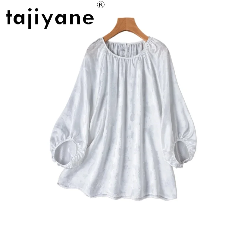 TAJIYANE 100% шелковые футболки для женщин, роскошные жаккардовые белые футболки, летние топы 2025 г., свободная женская одежда Футболка
TAJIYANE 100% шелковые футболки для женщин, роскошные жаккардовые белые футболки, летние топы 2025 г., свободная женская одежда Футболка