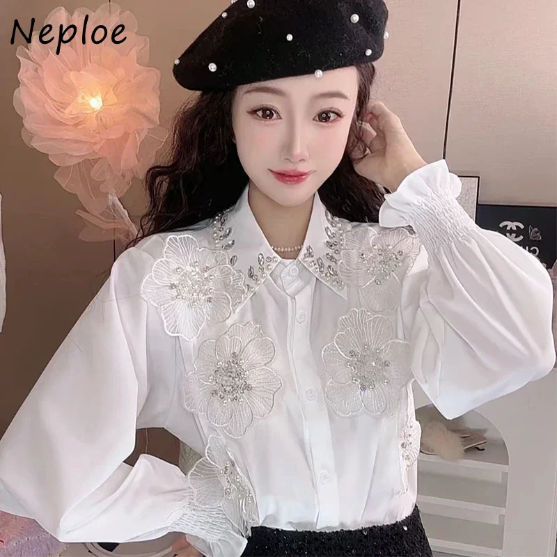 Neploe Loose All-match French Style Diamonds Shirt Heavy 3D Flower Advanced Gentle Blouses Commuter High Street Soft Crop Tops
Neploe Loose All-match French Style Diamonds Shirt Heavy 3D Flower Advanced Gentle Blouses Commuter High Street Soft Crop Tops