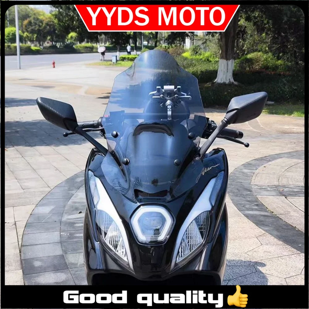 For Haojue UFR150 modification: heightened windshield, forward-moved rearview mirror with crossbar, UFR shield windshield.
For Haojue UFR150 modification: heightened windshield, forward-moved rearview mirror with crossbar, UFR shield windshield.