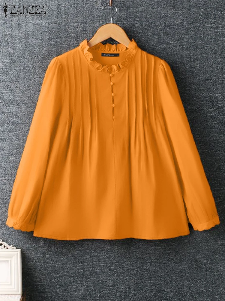 ZANZEA Women Elegant Long Sleeve Pleated Blouse Spring Work Shirt Office Woman Tops Tunic Stylish Casual Holiday Blusas Mujer
ZANZEA Women Elegant Long Sleeve Pleated Blouse Spring Work Shirt Office Woman Tops Tunic Stylish Casual Holiday Blusas Mujer