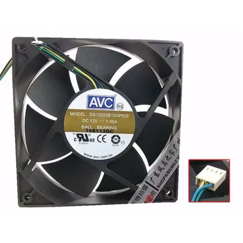 AVC DS12025B12UP020 DC 12 В 1,05 А 120x120x25 мм 4-проводной охлаждающий вентилятор для сервера
AVC DS12025B12UP020 DC 12 В 1,05 А 120x120x25 мм 4-проводной охлаждающий вентилятор для сервера
