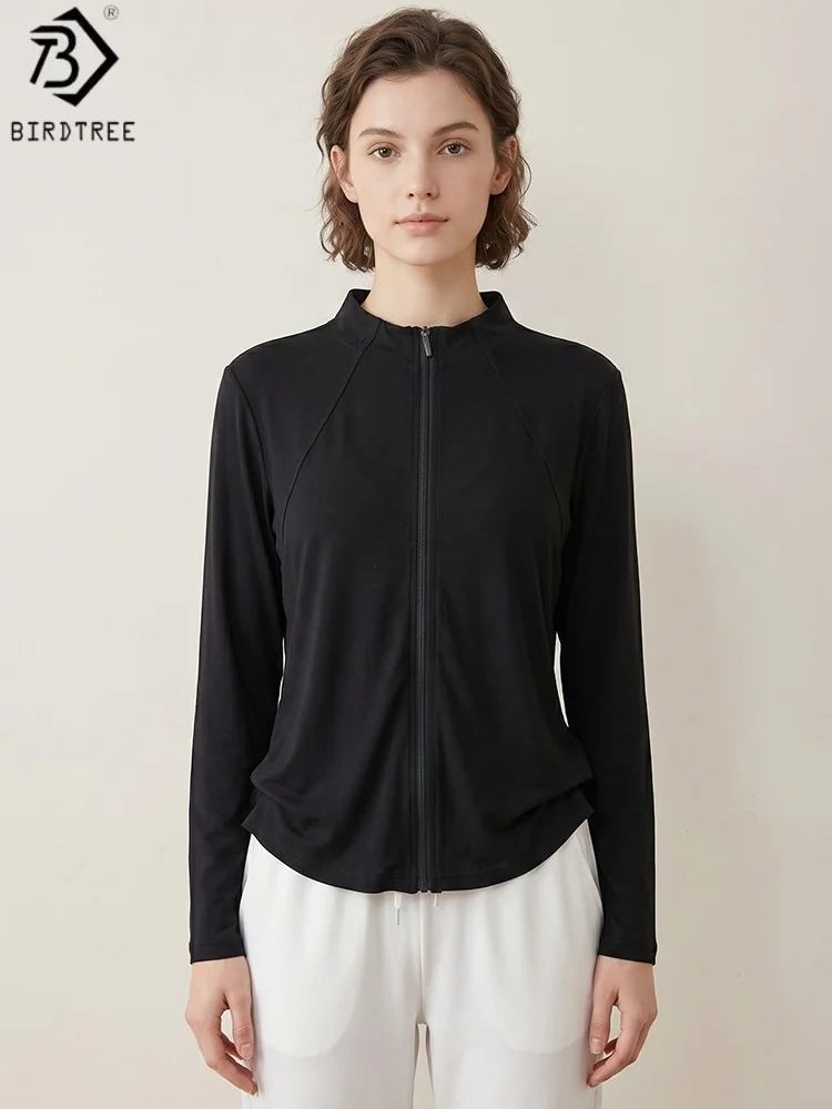 Birdtree, 100%Silk Knitted Coat, Stand Collar, Women Full Sleeve Jackets, Sun Protection Thin Cardigan, 2026 Summer New T66423JF
Birdtree, 100%Silk Knitted Coat, Stand Collar, Women Full Sleeve Jackets, Sun Protection Thin Cardigan, 2026 Summer New T66423JF