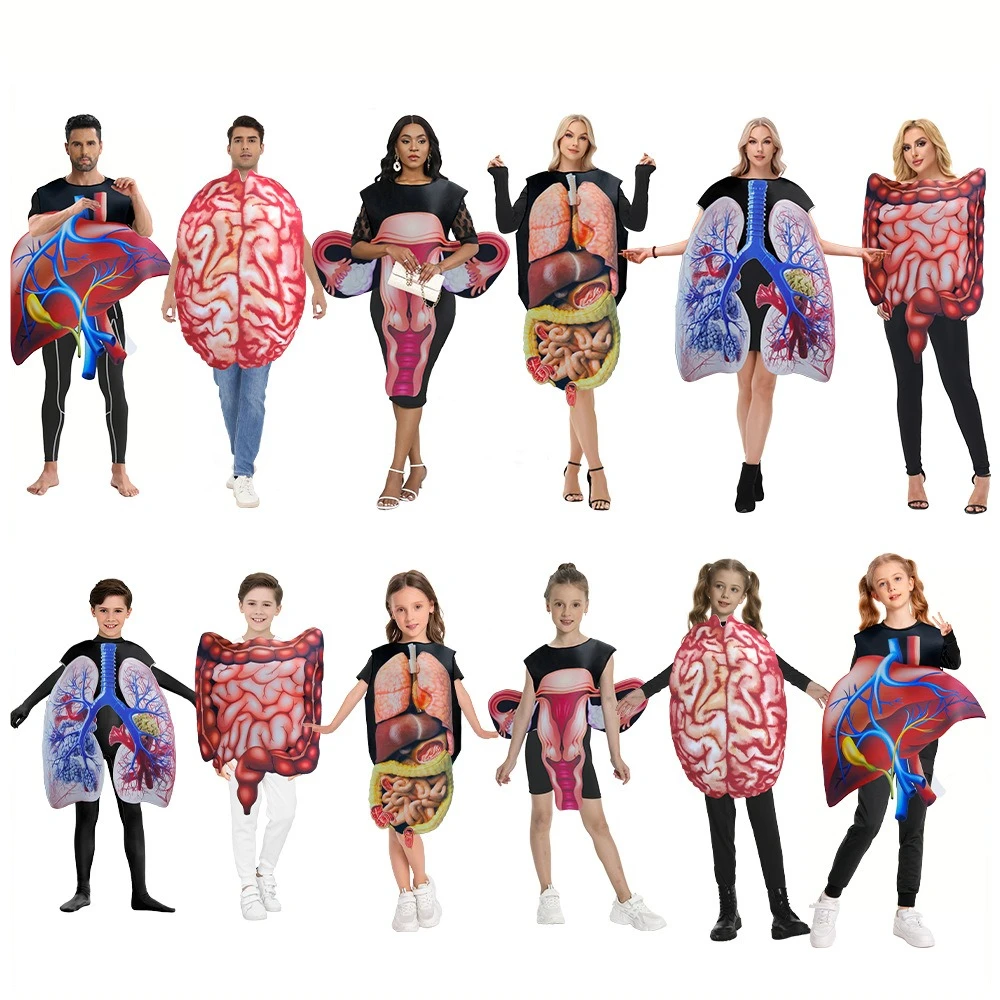 Parent-Child Cosplay Human Organ Costume Halloween Party Stage Suit 3D Heart Brain Lungs Print Teaching Clothes Simulated Outfit
Parent-Child Cosplay Human Organ Costume Halloween Party Stage Suit 3D Heart Brain Lungs Print Teaching Clothes Simulated Outfit