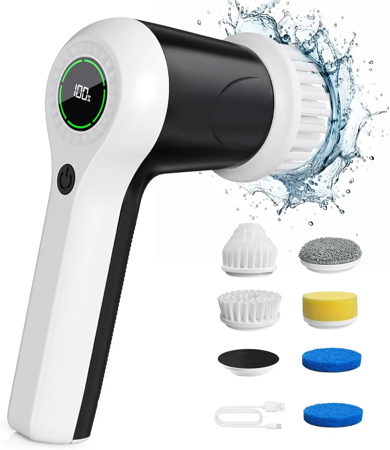 Electric Spin Scrubber Cordless with Battery Display, 2 Speeds for Bathroom Sink Window Cleaning, 6 Heads
Electric Spin Scrubber Cordless with Battery Display, 2 Speeds for Bathroom Sink Window Cleaning, 6 Heads