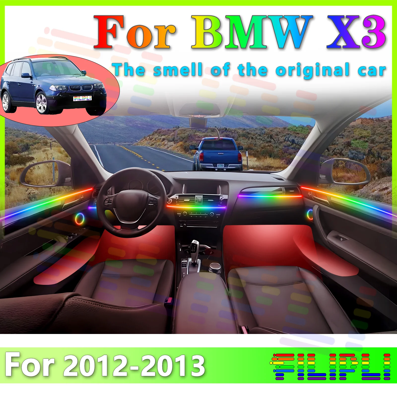 FILIPLI для BMW X3 F25 декоративная акриловая светодиодная лента 64 цвета RGB Symphony с приложением для обновления внутреннего освещения и множеством освещения
FILIPLI для BMW X3 F25 декоративная акриловая светодиодная лента 64 цвета RGB Symphony с приложением для обновления внутреннего освещения и множеством освещения