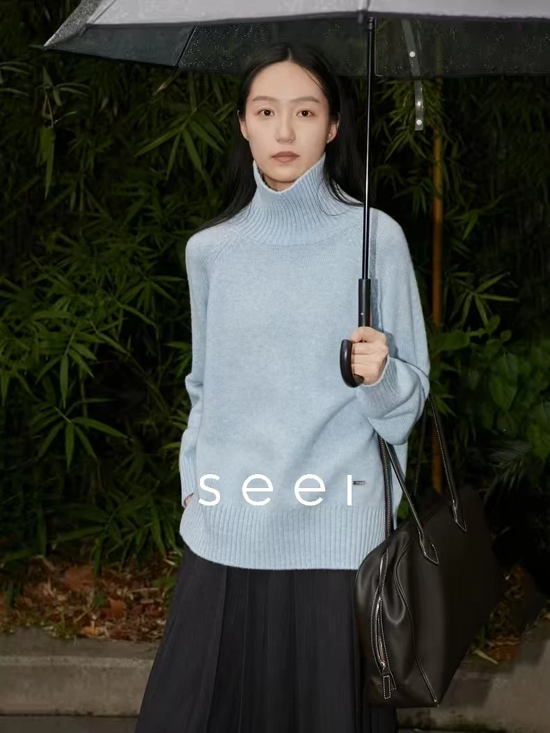 Женский утепленный шерстяной вязаный свитер Seei с высоким воротником и вставками на плечах, зимний повседневный свободный крой, мягкий топ с длинными рукавами
Женский утепленный шерстяной вязаный свитер Seei с высоким воротником и вставками на плечах, зимний повседневный свободный крой, мягкий топ с длинными рукавами