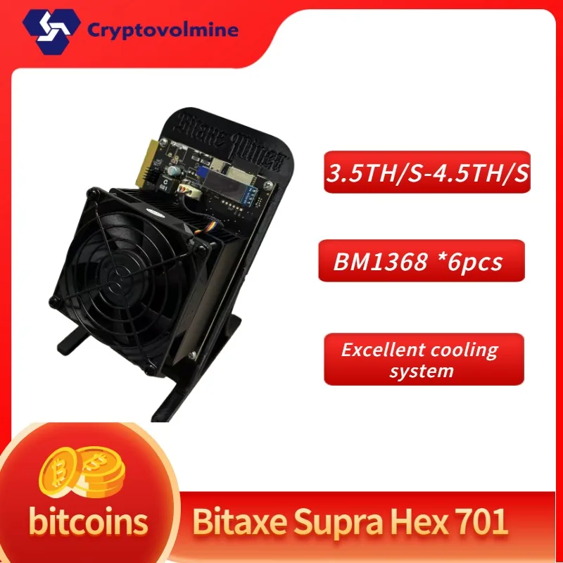 Bitaxe Gamma SupraHex 701 3.5Th/s -4.5Th/s BM1368 Asic Chip lottery solo miner 150W power Low noise BTC miner Black
Bitaxe Gamma SupraHex 701 3.5Th/s -4.5Th/s BM1368 Asic Chip lottery solo miner 150W power Low noise BTC miner Black