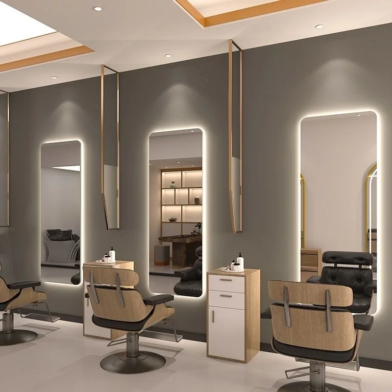 LED Lighted Full Length Salon Mirror, Single Sided Luminous Floor Mirror, Internet Celebrity Style Barber Shop Vanity Mirror
LED Lighted Full Length Salon Mirror, Single Sided Luminous Floor Mirror, Internet Celebrity Style Barber Shop Vanity Mirror