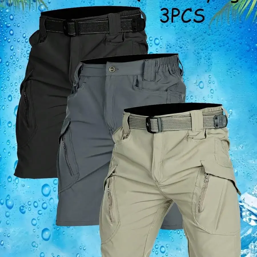 3pcs Mens Outdoor Quick-Dry Tactical Shorts Multi-Pocket Lightweight Elastic Waist Cargo Pants
3pcs Mens Outdoor Quick-Dry Tactical Shorts Multi-Pocket Lightweight Elastic Waist Cargo Pants
