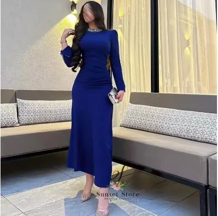 Customized mermaid long sleeves evening dresses o-neck beadings prom dress ankle length vestidos de Noches party gowns Saud
Customized mermaid long sleeves evening dresses o-neck beadings prom dress ankle length vestidos de Noches party gowns Saud