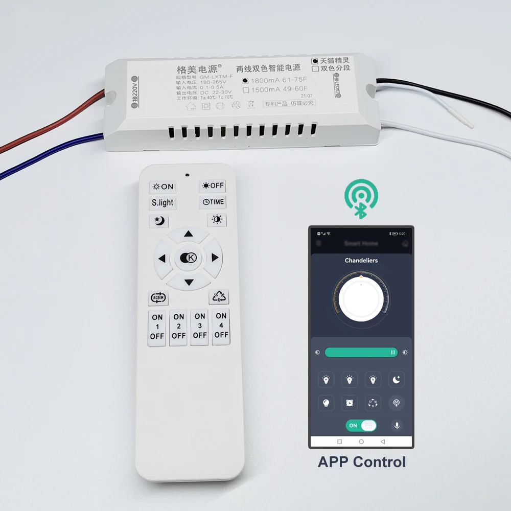 GM-TM2.4GRF-Y GM-LXTM-F GM LED Intelligent Power work with 8C7Bx2 LED strip 22-30V 600-3200mA APP Remote adjust colors dimming
GM-TM2.4GRF-Y GM-LXTM-F GM LED Intelligent Power work with 8C7Bx2 LED strip 22-30V 600-3200mA APP Remote adjust colors dimming