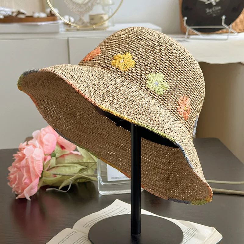 Summer Hat Straw Women Sun Protection Beach Accessory Flowers Big Brim Cap Foldable For Holiday Outdoor Luxury Handmade
Summer Hat Straw Women Sun Protection Beach Accessory Flowers Big Brim Cap Foldable For Holiday Outdoor Luxury Handmade