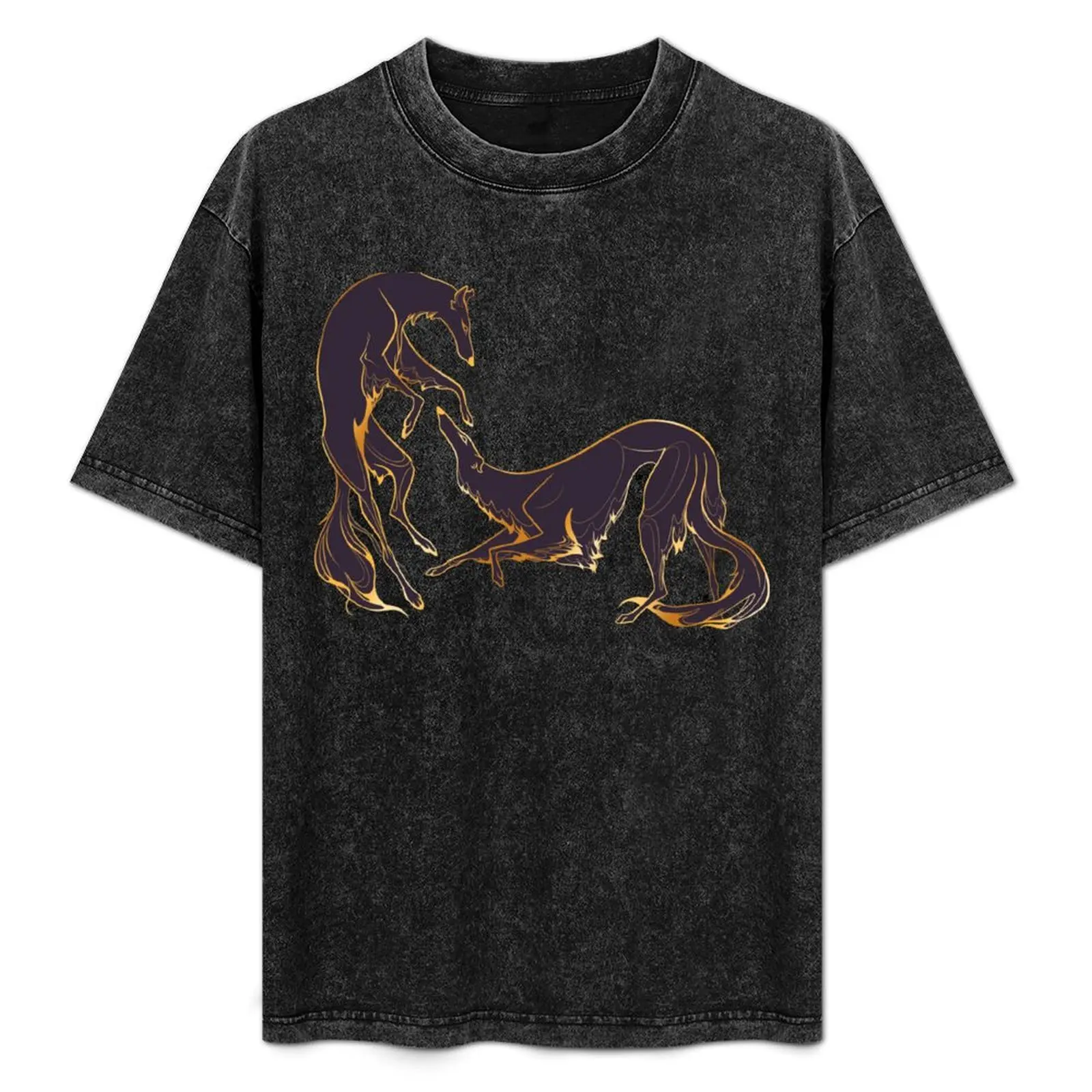 Dancing gold and purple borzoi T-Shirt Casual Loose Fit Summer Tee Shirt
Dancing gold and purple borzoi T-Shirt Casual Loose Fit Summer Tee Shirt
