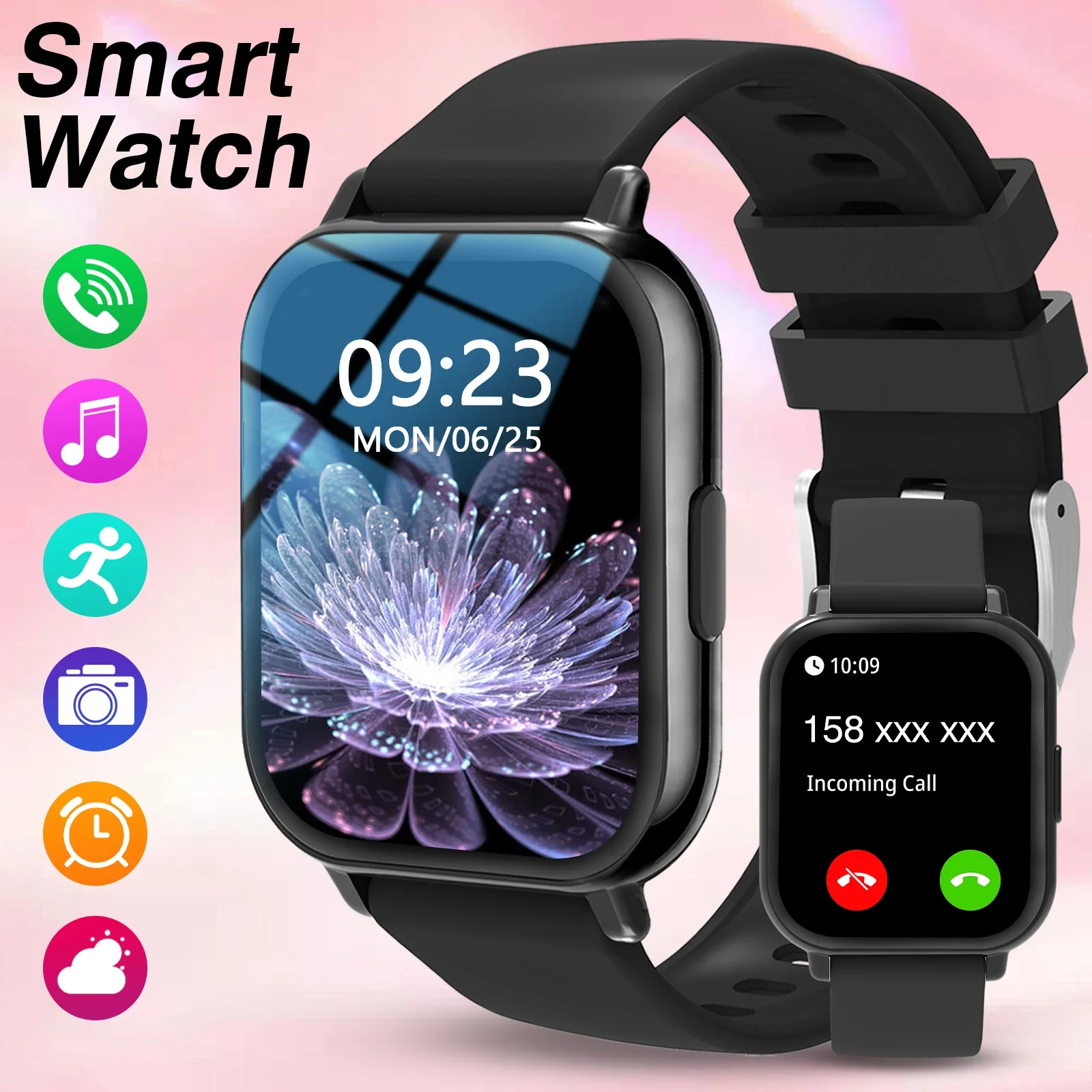 Smartwatch HD Touch Screen, Call/SMS/Message Alerts, Alarm, Multi-Sport Modes, Sedentary Reminder,fitness Tracker & Watch Gift
Smartwatch HD Touch Screen, Call/SMS/Message Alerts, Alarm, Multi-Sport Modes, Sedentary Reminder,fitness Tracker & Watch Gift