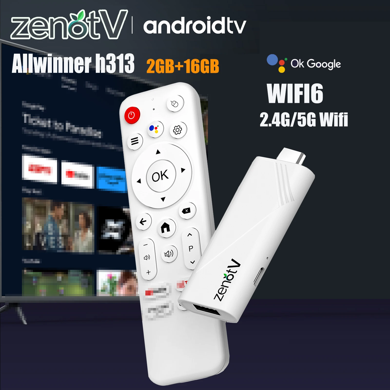 ZENOTV Android TV Stick Allwinner H313 4K 2.4G 5G Wi-Fi 3D Голосовой пульт 16 ГБ
ZENOTV Android TV Stick Allwinner H313 4K 2.4G 5G Wi-Fi 3D Голосовой пульт 16 ГБ