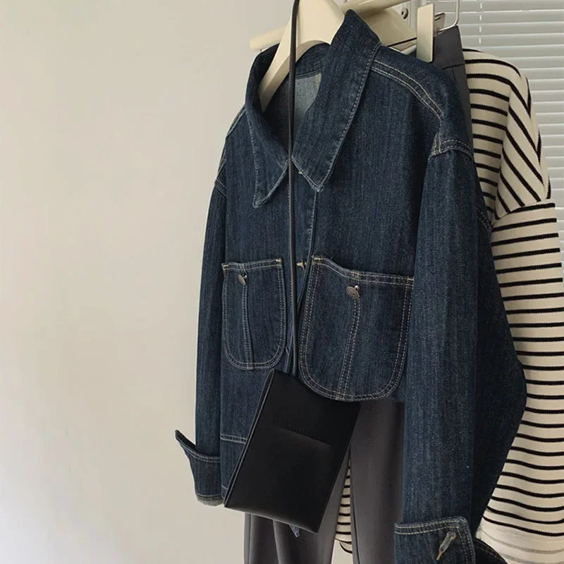 Vintage Jeans Jacket for Women Crop Tops 2025 Ropa Mujer Streetwear Fashion Loose Outwear Pockets Casual Korean Y2k Coat
Vintage Jeans Jacket for Women Crop Tops 2025 Ropa Mujer Streetwear Fashion Loose Outwear Pockets Casual Korean Y2k Coat
