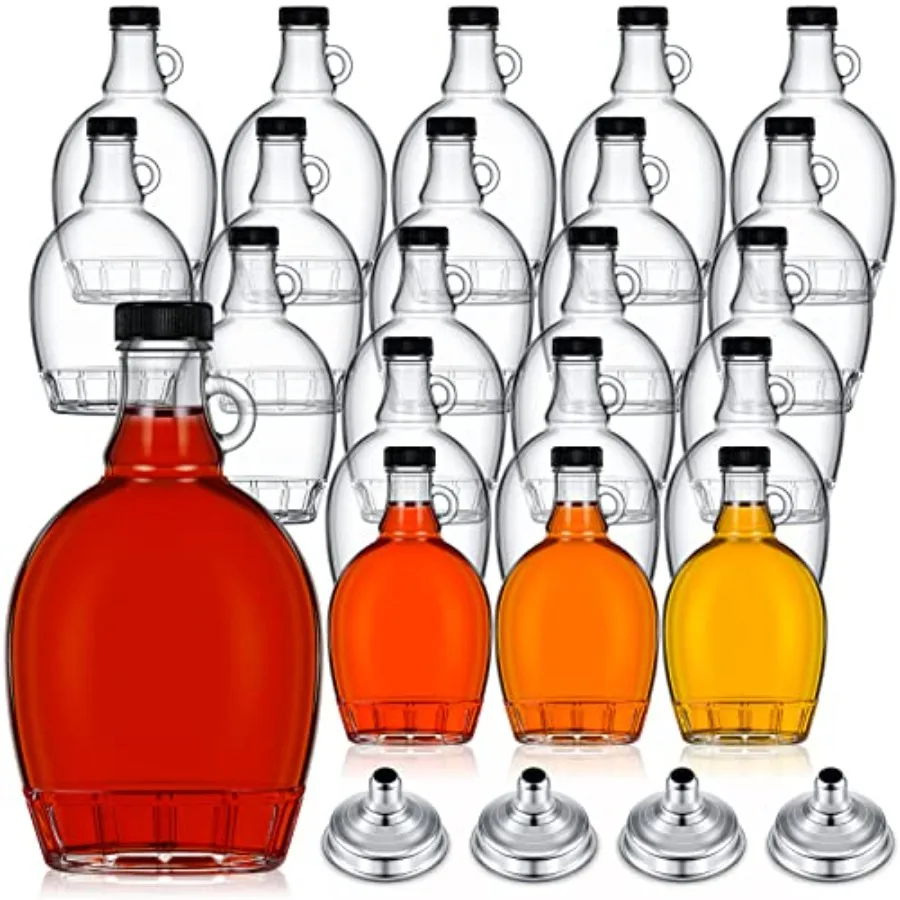 24 Pack Glass Maple Syrup Bottles with 4 Stainless Steel Funnels Glass Bottle with Loop Handle Glass Containers for Liquids Map
24 Pack Glass Maple Syrup Bottles with 4 Stainless Steel Funnels Glass Bottle with Loop Handle Glass Containers for Liquids Map