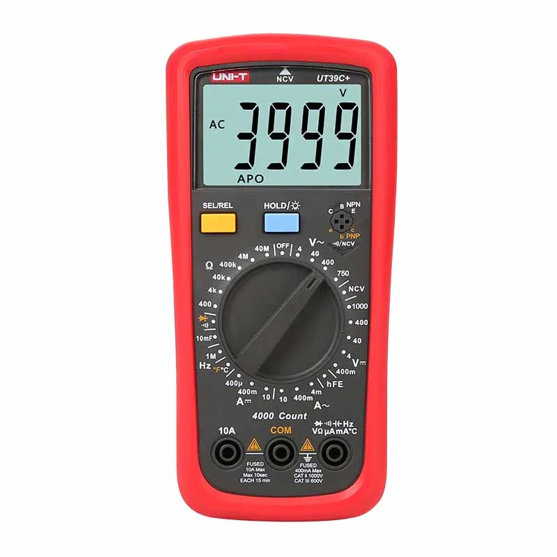 UT39C+ DC Voltmeter Current 3999 Counting Multimeter Resistance Capacitance Tester Diode Tester Electrical Instrument
UT39C+ DC Voltmeter Current 3999 Counting Multimeter Resistance Capacitance Tester Diode Tester Electrical Instrument
