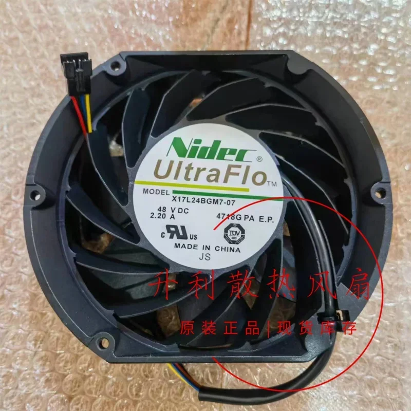 Nidec X17L24BGM7-07 DC 48V 2.20A 172x150x51mm 4-Wire Server Cooling Fan
Nidec X17L24BGM7-07 DC 48V 2.20A 172x150x51mm 4-Wire Server Cooling Fan